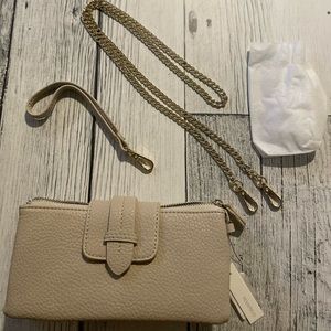 Remi & Reid Woop Crossbody/Wristlet, Zip Close, Ivory